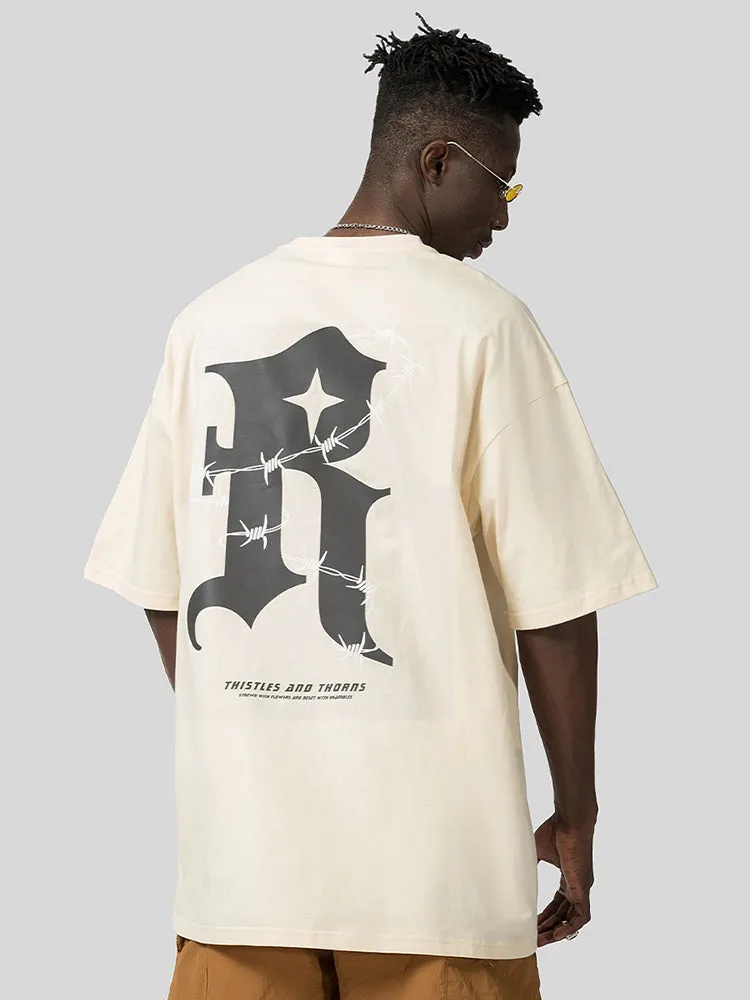 Men'S Gothic Print Oversize Tees