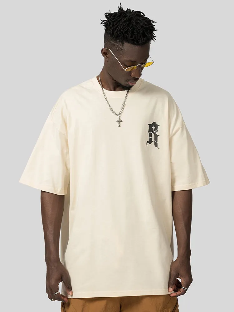 Men'S Gothic Print Oversize Tees