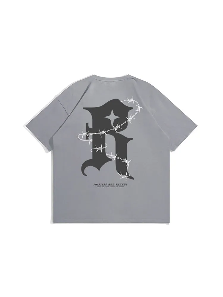Men'S Gothic Print Oversize Tees