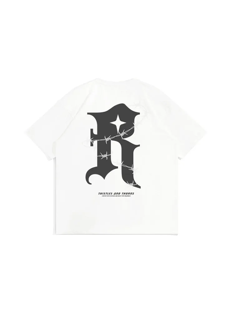 Men'S Gothic Print Oversize Tees