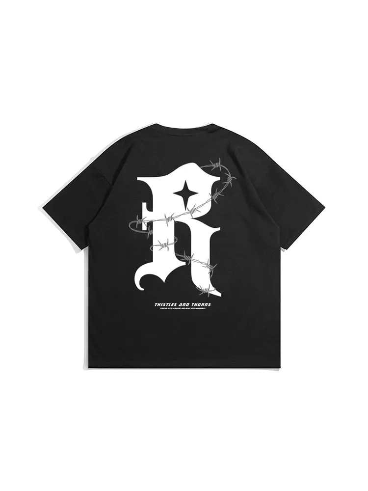Men'S Gothic Print Oversize Tees