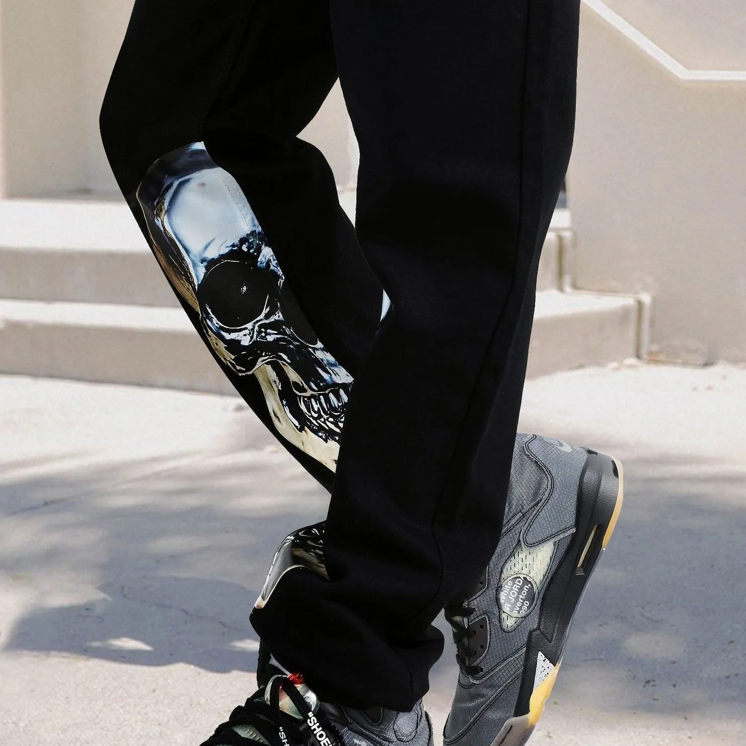 Metal skull casual street jeans