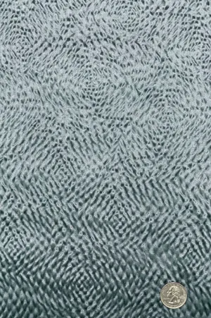 Mineral Blue Silk Hammered Satin Jacquard Fabric