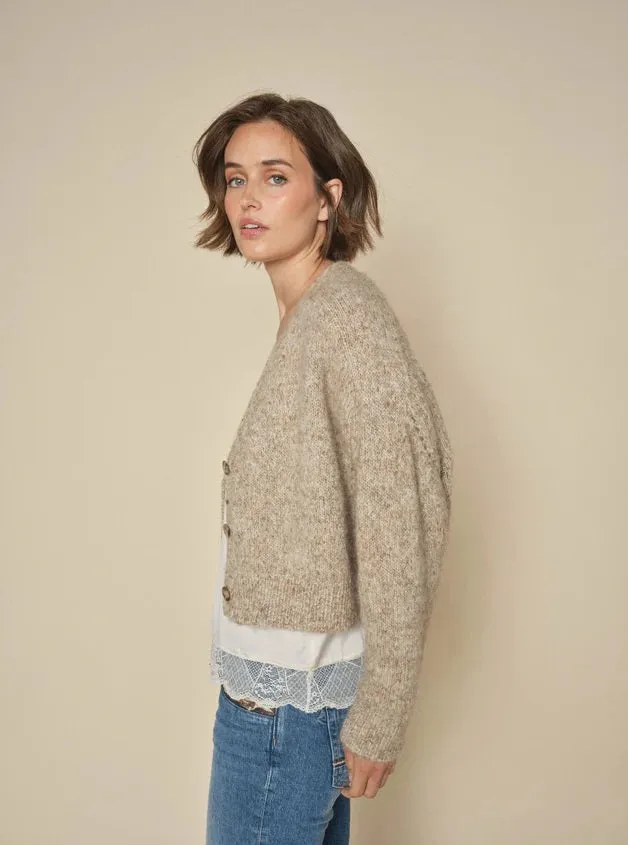 Mos Mosh Zela Knit Cardigan Light Brown