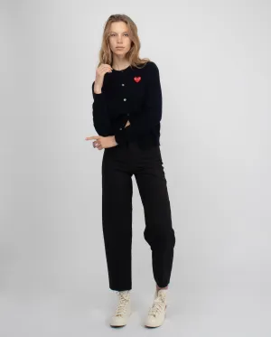 N007 RED HEART CARDIGAN/ NAVY