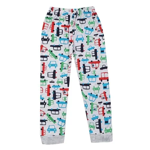 NammaBaby Boy's and Girl's Cotton Mixed Print Regular Fit Pyjama Rib Pants - Assorted Multipack (4-5 Years) Multicolour