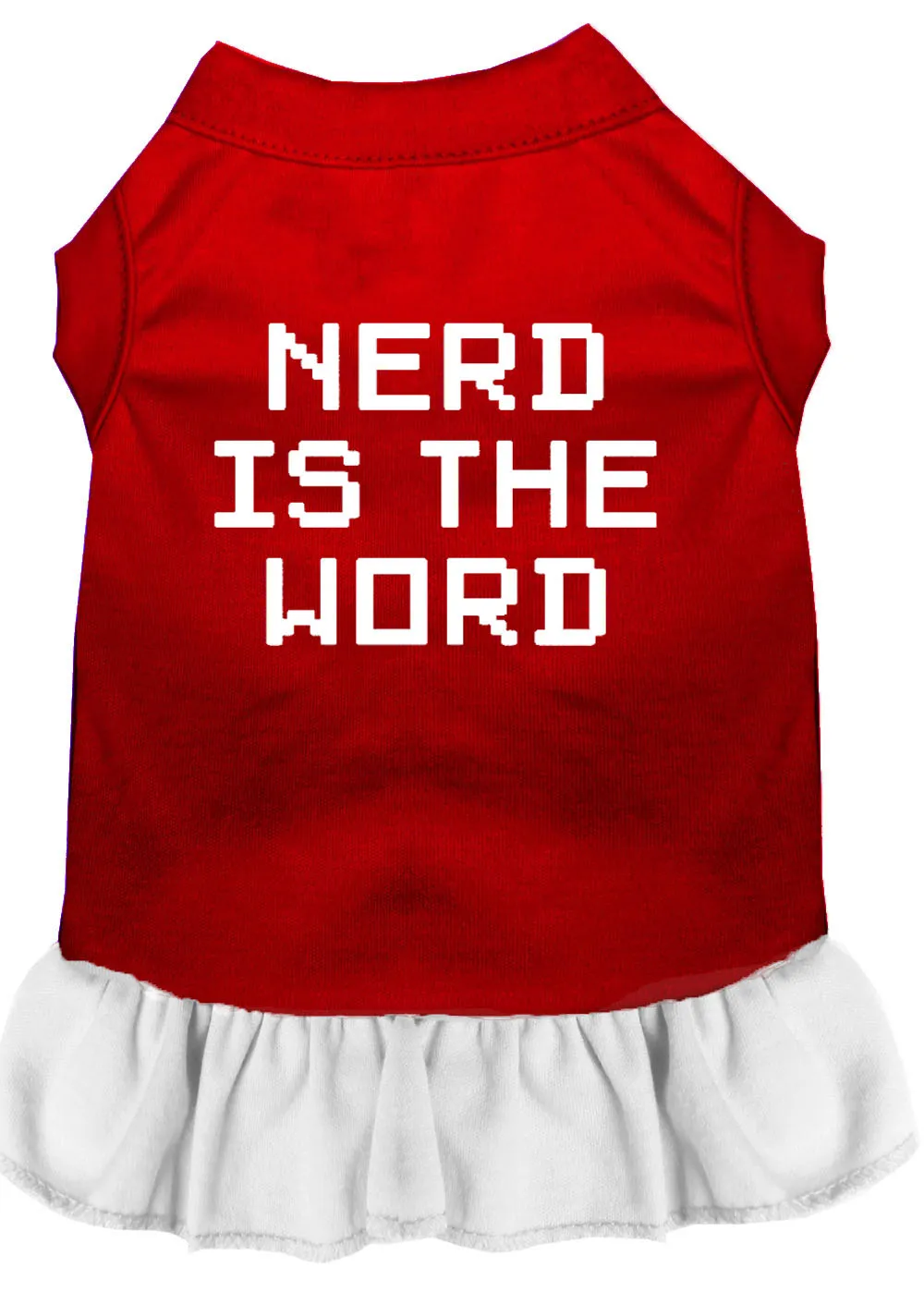 Nerd Is The Word Screen Print Dress Red With White Xs