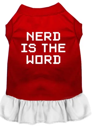 Nerd Is The Word Screen Print Dress Red With White Xs