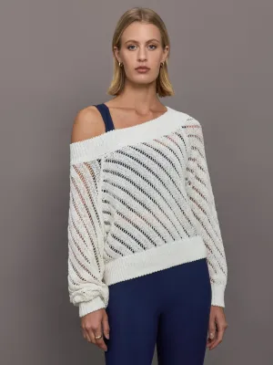 Open Knit Sweater - White