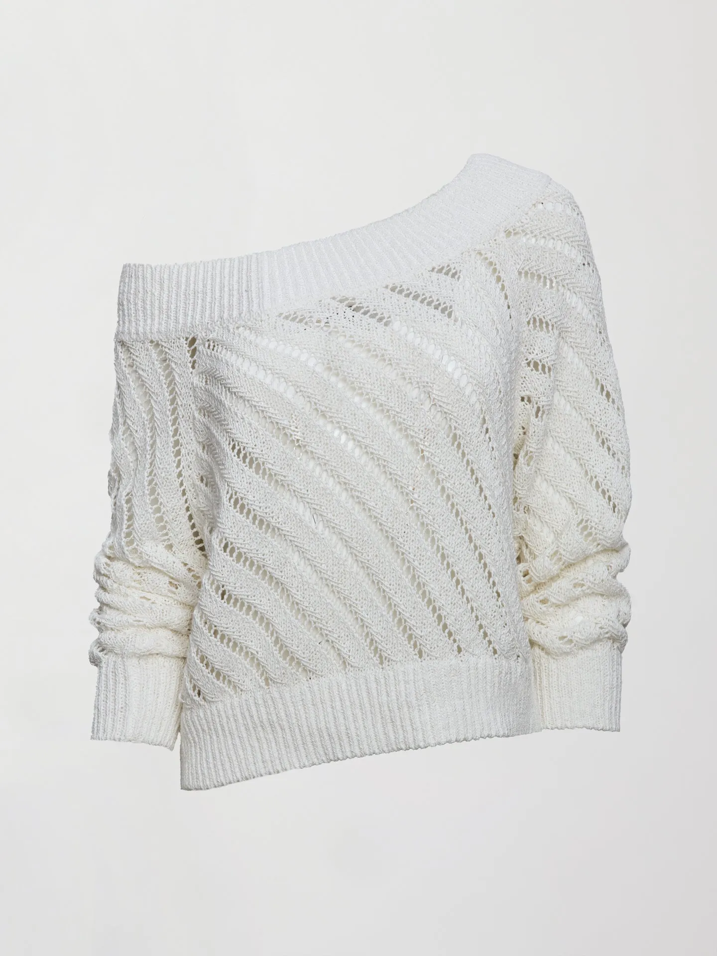 Open Knit Sweater - White