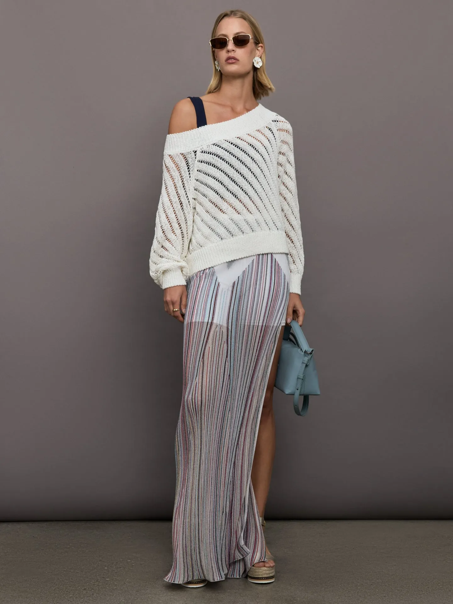 Open Knit Sweater - White