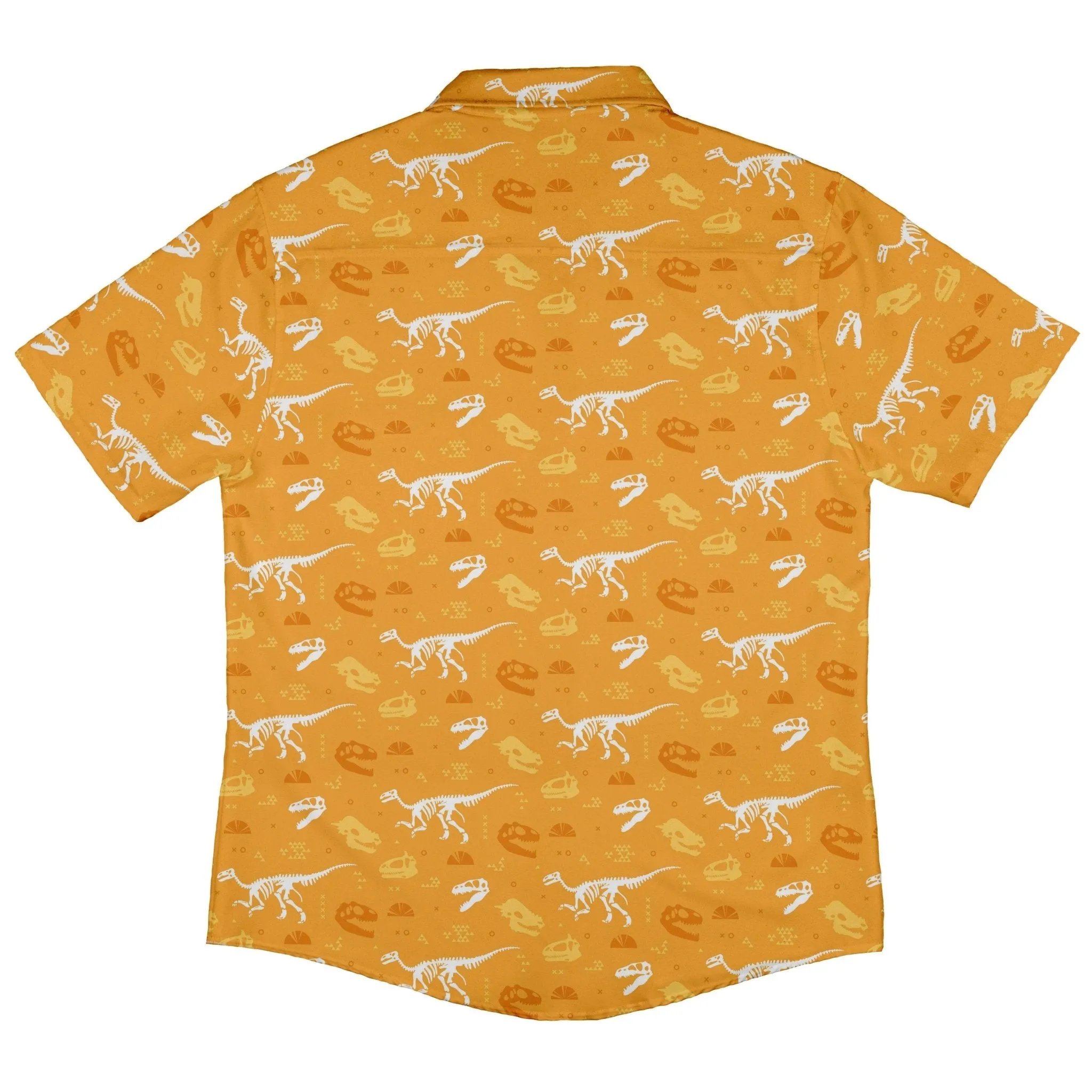 Orange Dinosaur Bones Button Up Shirt