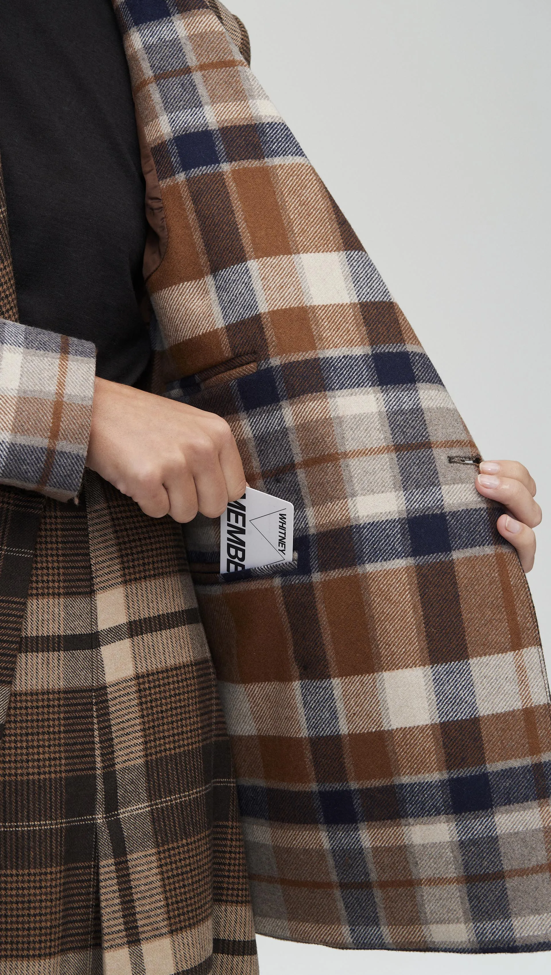 Patchwork Peak Lapel Blazer in Wool Plaid | Brown Plaid