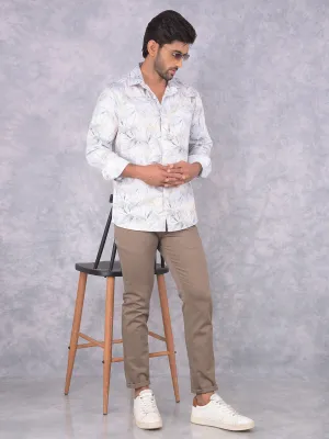 Peach Floral Print Shirt