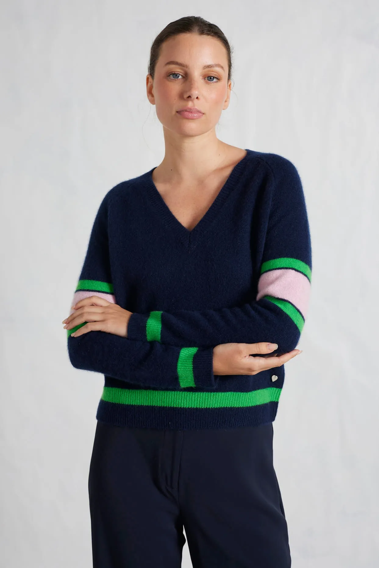 Percy Cashmere Sweater in Midnight Navy