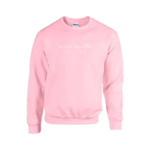 Personalized Mrs., Est. Year Sweatshirt