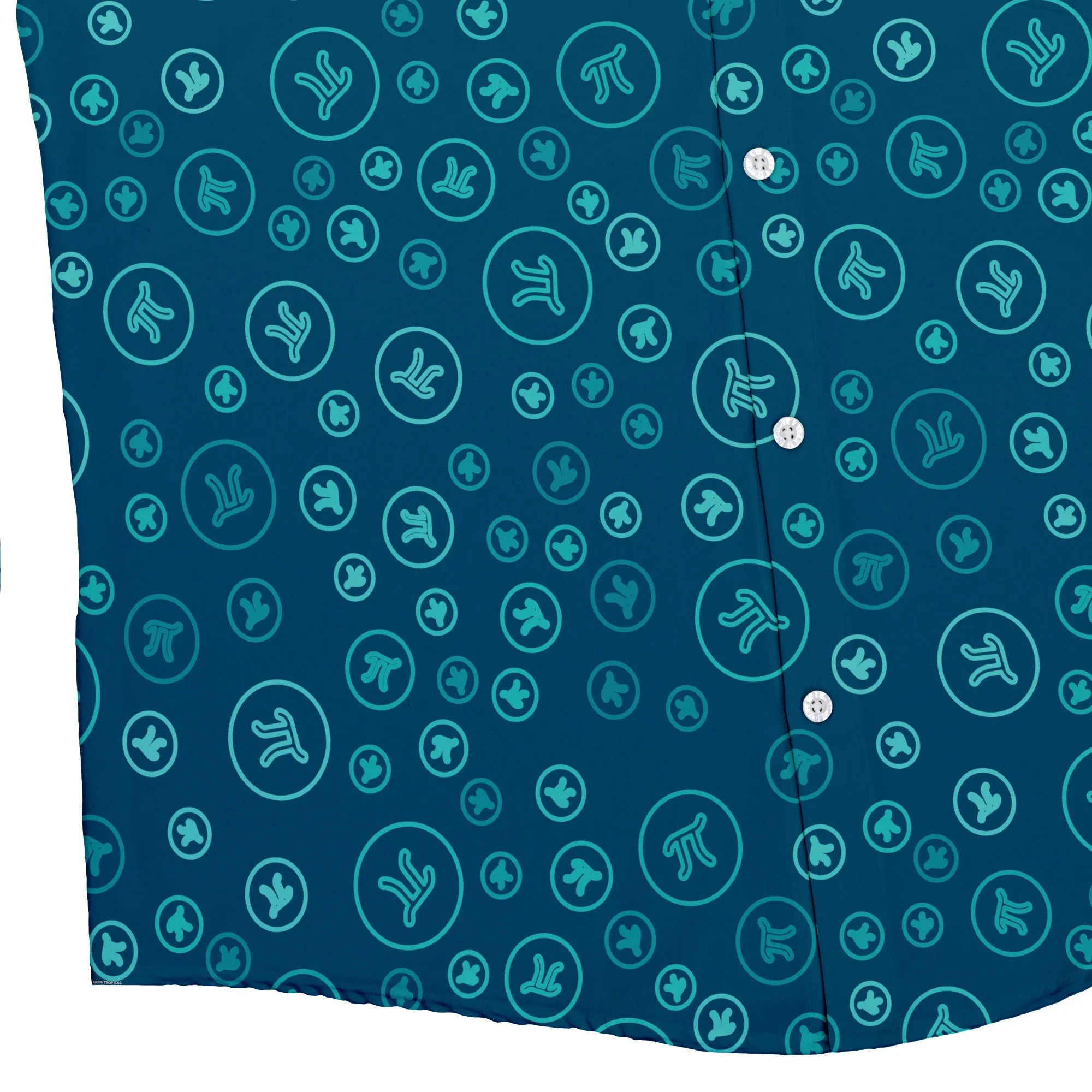 Pi 3.14 Math Blue Button Up Shirt