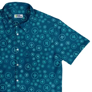 Pi 3.14 Math Blue Button Up Shirt