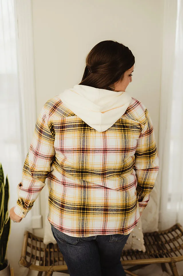 Plaid Drawstring Hood