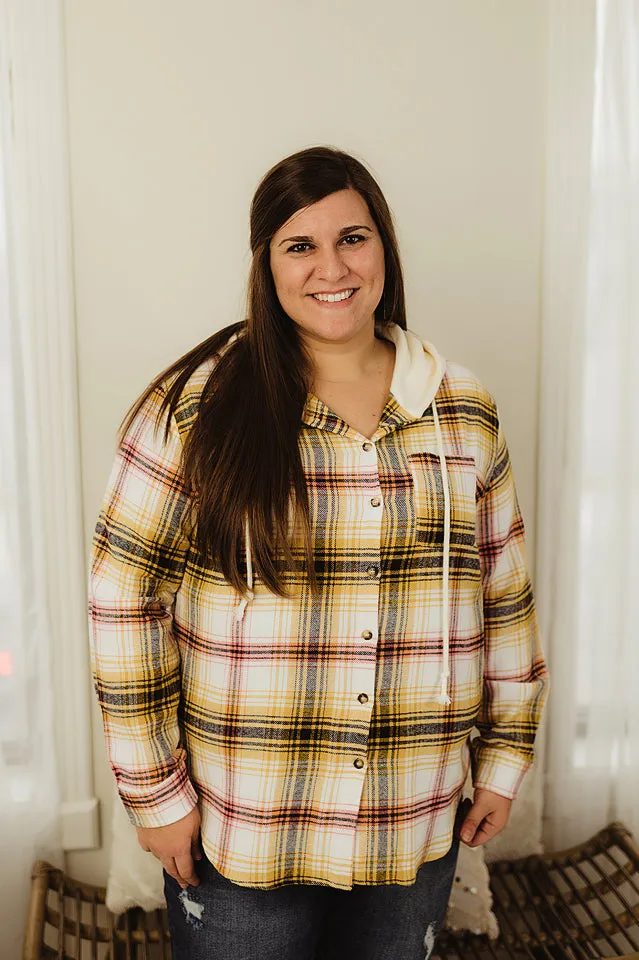 Plaid Drawstring Hood