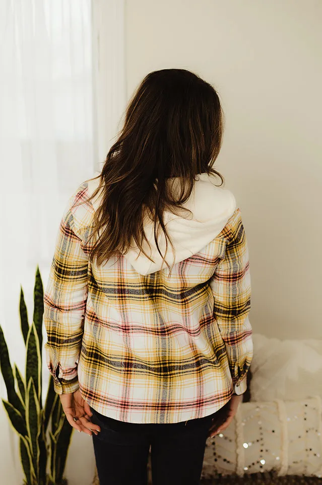 Plaid Drawstring Hood