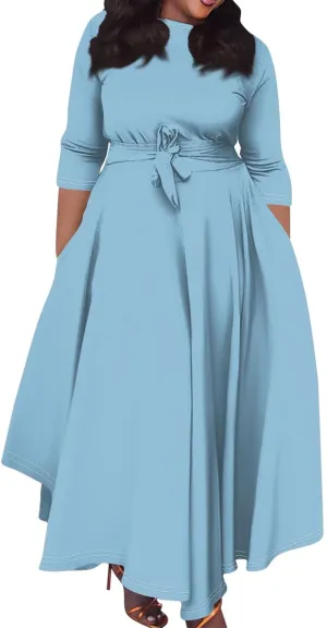 Plus Size Maxi Dresses for Women Trendy Casual Summer Fall Long Sleeve Flowy Formal Floral Ruched Flowy Long Dress