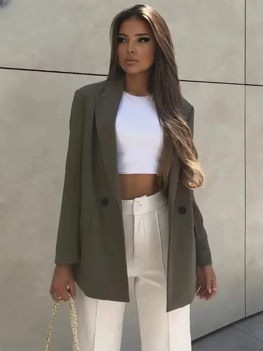 PrimoDossa Blazer | Trendy oversized langer Blazer für Damen