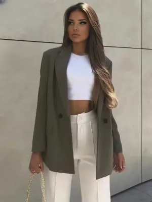 PrimoDossa Blazer | Trendy oversized langer Blazer für Damen