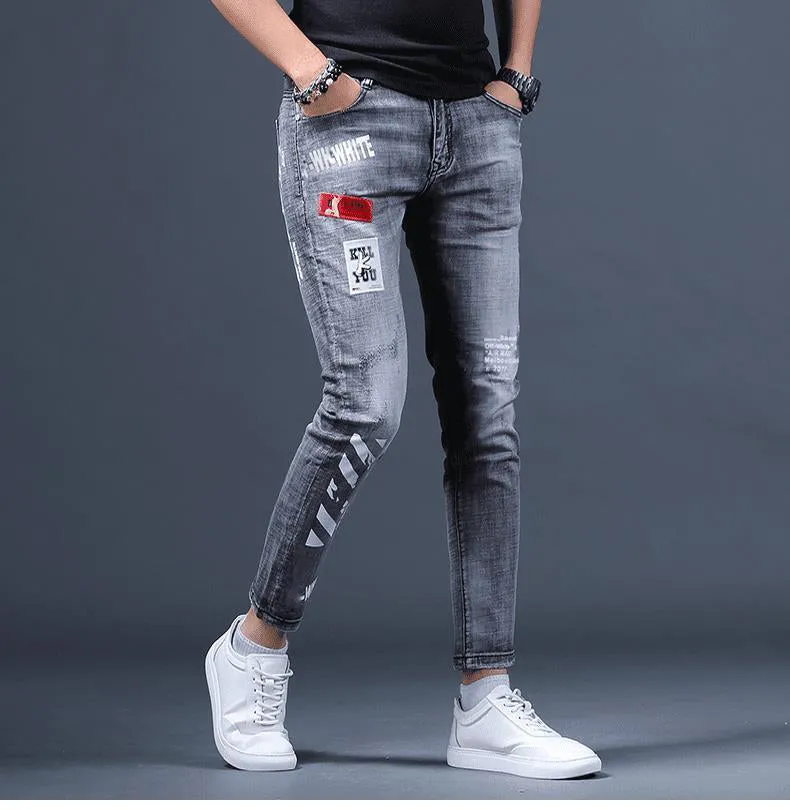 Prints Denim Stretch Pants