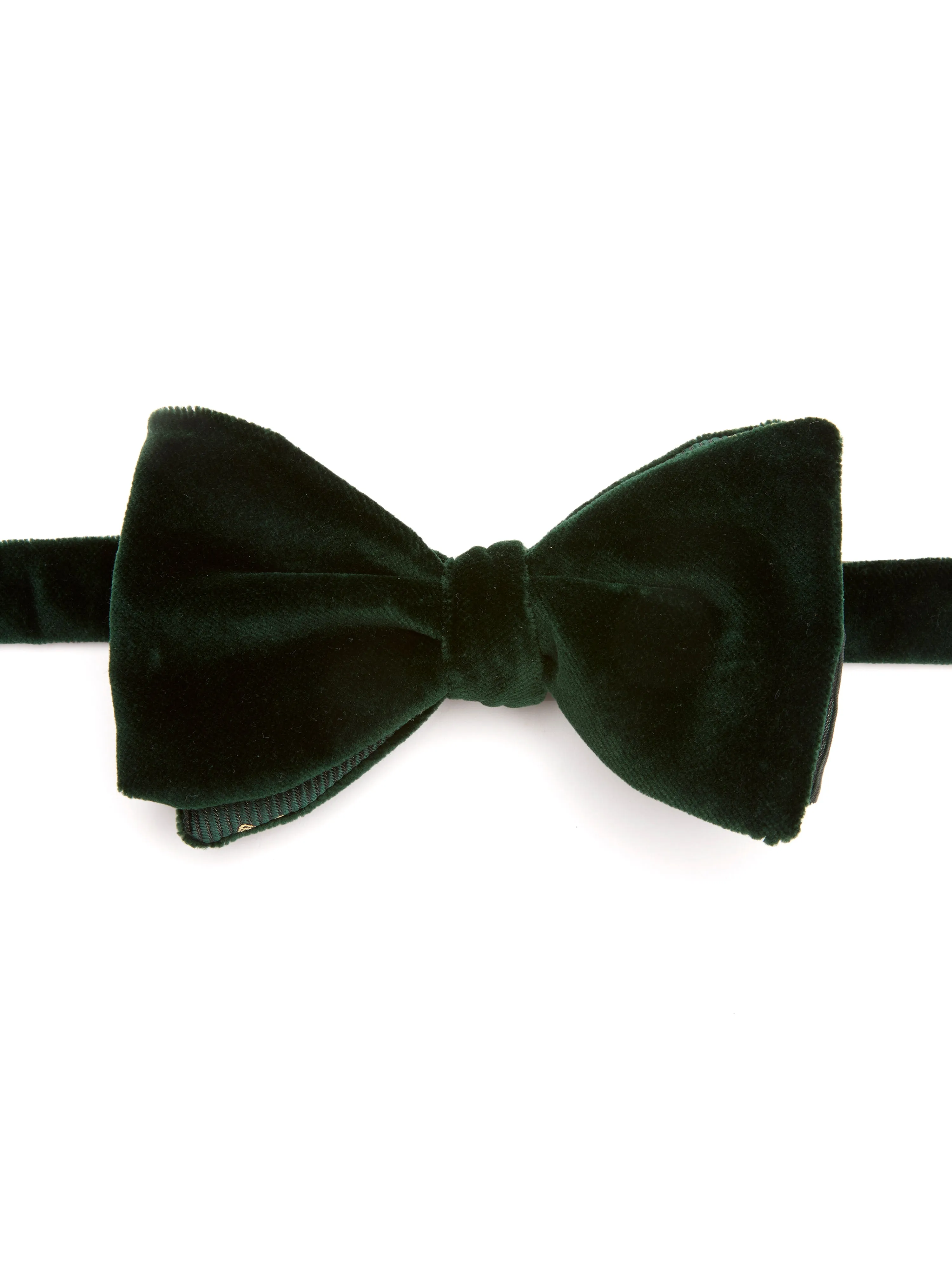 Racing Green Velvet with Green Gold Bees Contrast Large Party Bow Tie