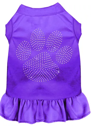 Rhinestone Clear Paw Dress Purple Med