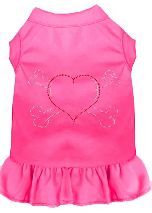 Rhinestone Heart And Crossbones Dress Bright Pink Sm