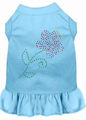 Rhinestone Multi Flower Dress Baby Blue Xl