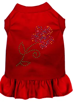 Rhinestone Multi Flower Dress Red Xxxl
