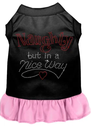 Rhinestone Naughty But In A Nice Way Dress Black With Light Pink Sm