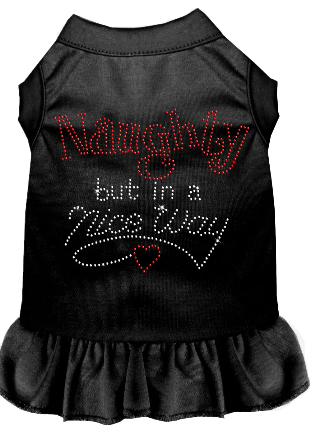Rhinestone Naughty But In A Nice Way Dress Black Xxxl