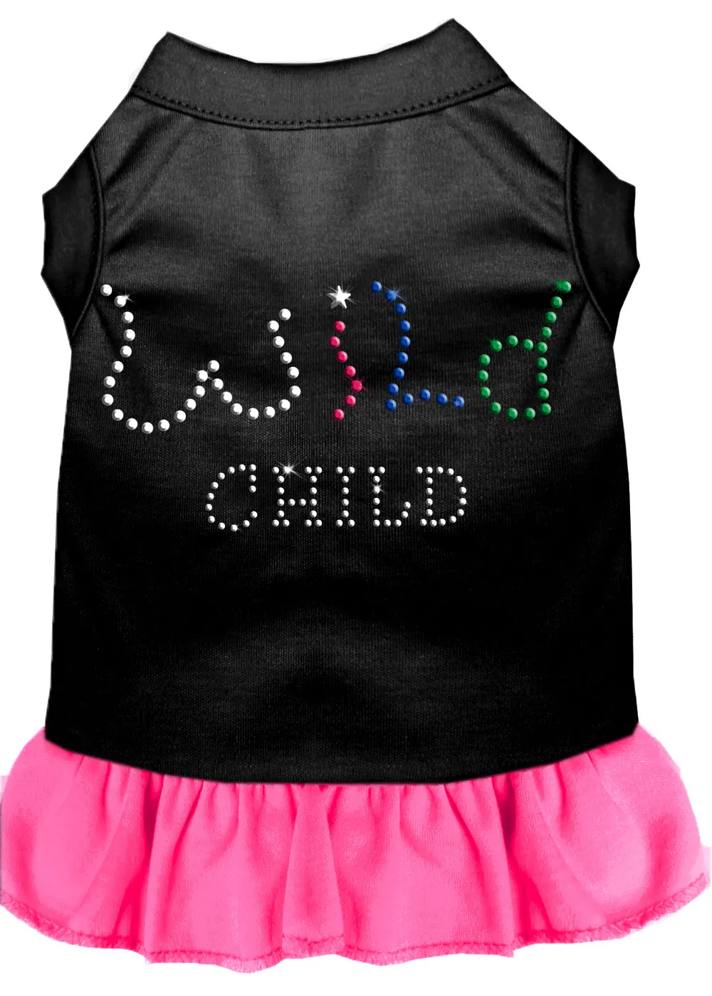 Rhinestone Wild Child Dress Black With Bright Pink Sm