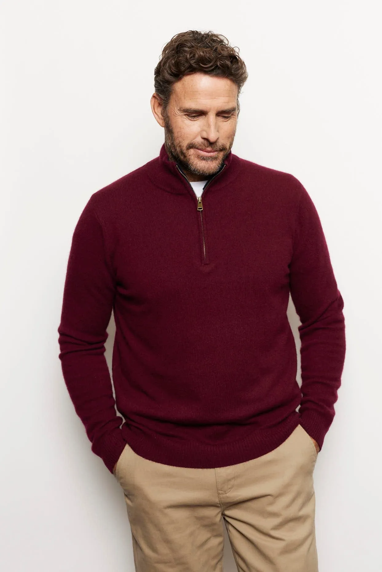 Ricky Cashmere Sweater in Burgundy