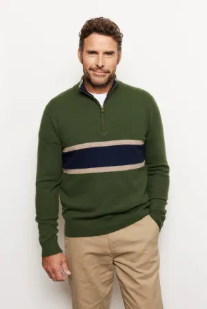 Ricky Stripe Cashmere Sweater in Bush