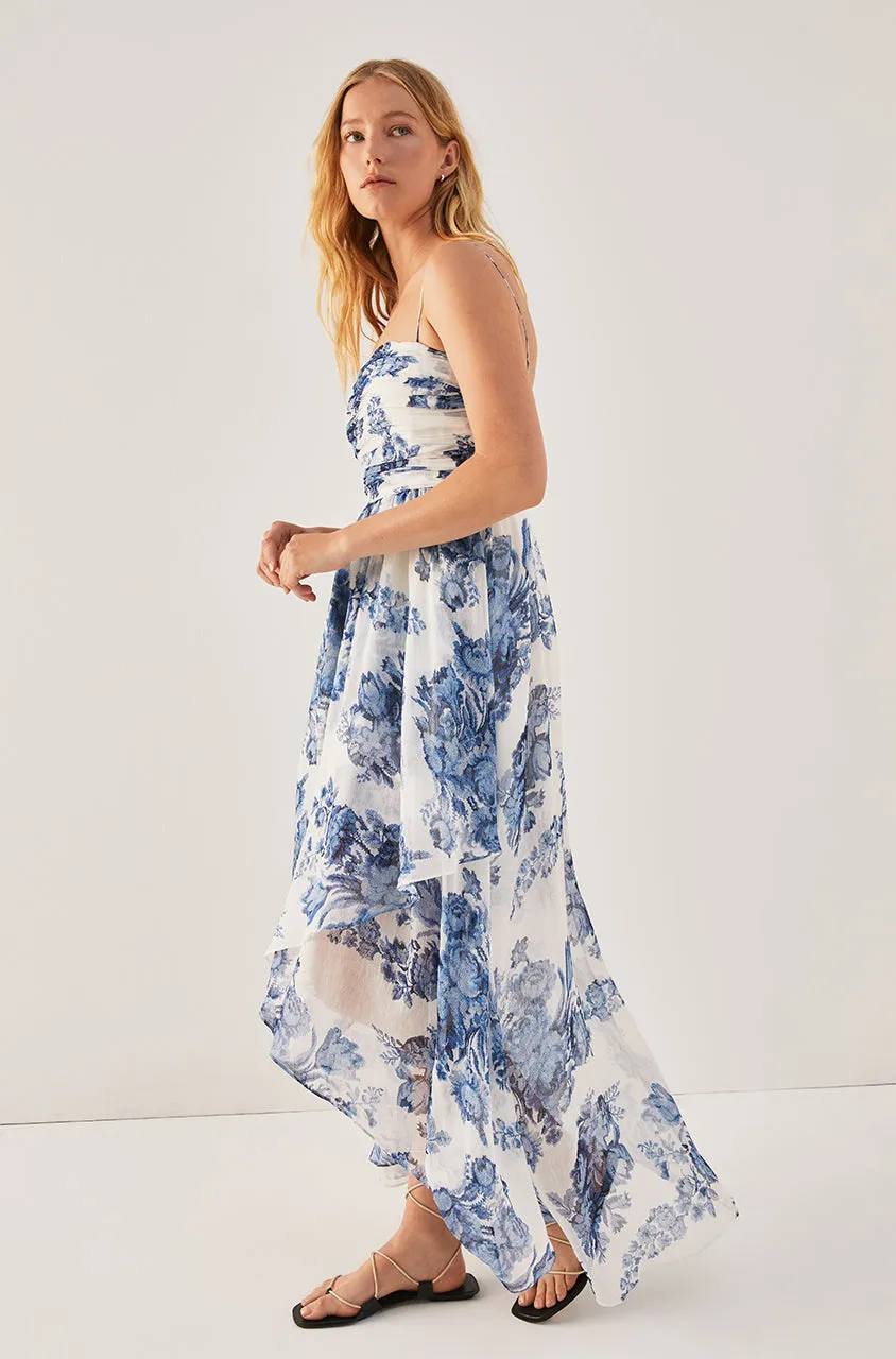 Rosarium Fleur Silk Linen Maxi Dress