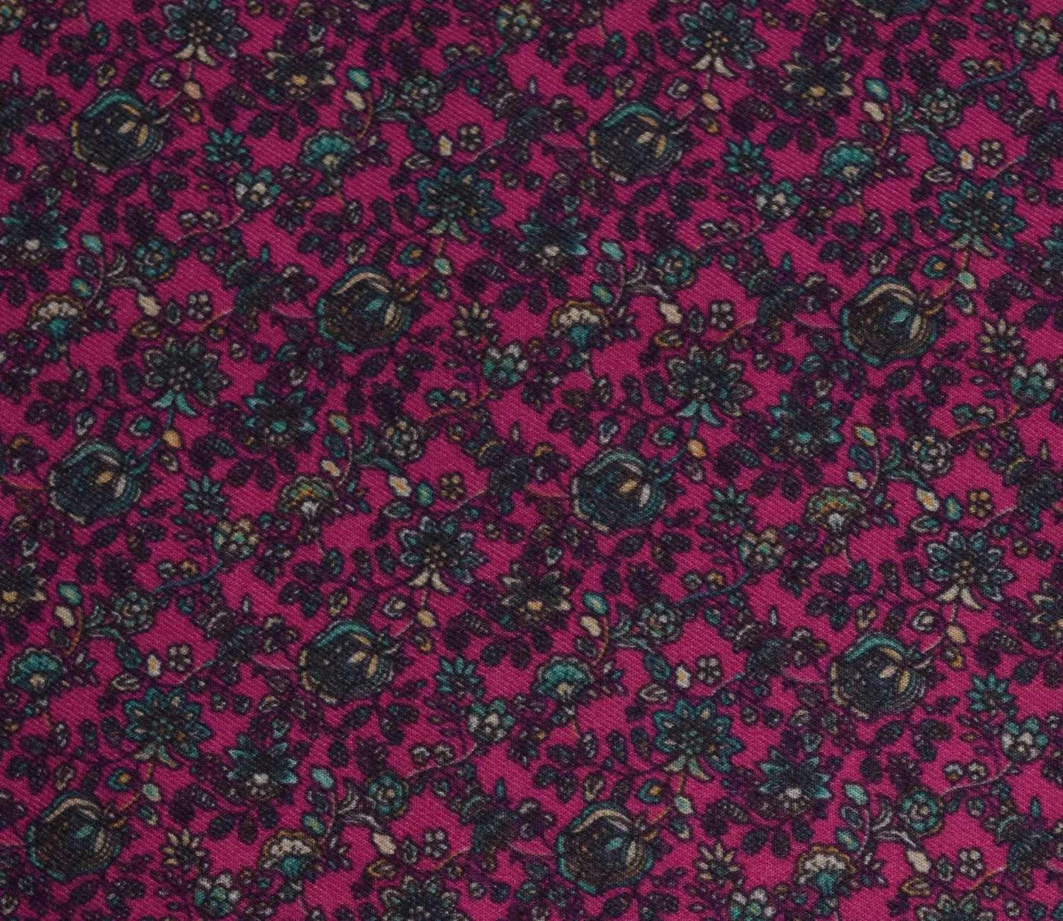Small Floral Pattern Digital Printed Pure Pashmina Fabric Available in Blue, Maroon, Wine and Green