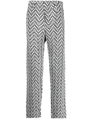 SS23 Straight Pants - Light Grey with Black Squares