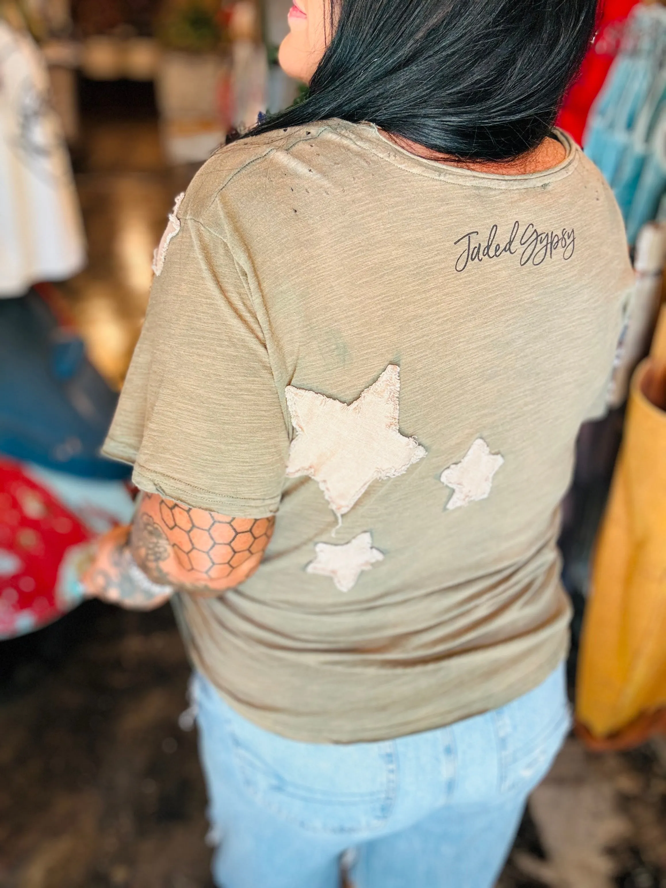 Tattered Tee - Olive Star