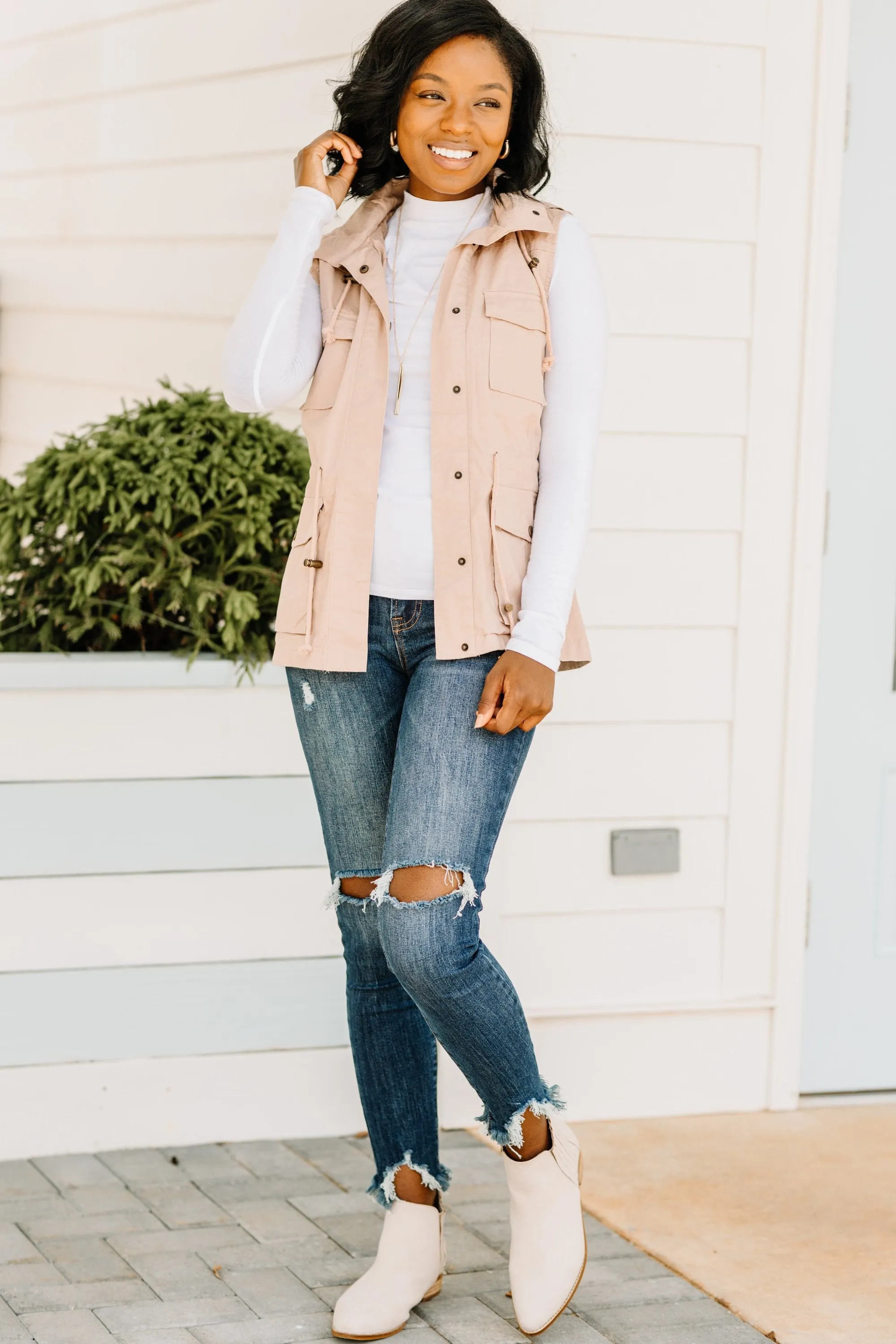 The Time Is Now Blush Pink Utility Vest