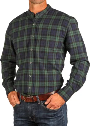 Traditional Irish Grandfather Shirt, Men's Casual Long Sleeve Button Down Collarless Dress Shirt
