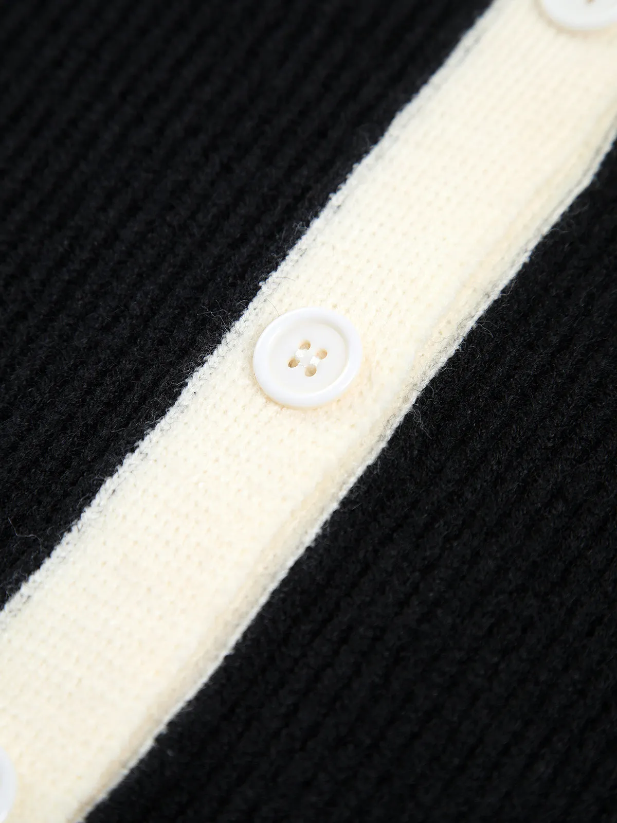Turtleneck Color Graceful Contrast Cardigan