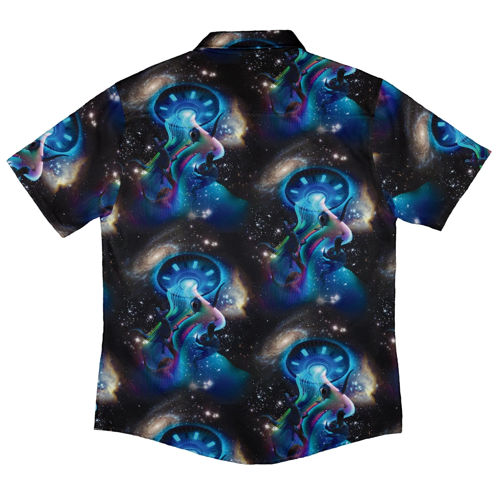 UFO Abduction of Dinosaurs Button Up Shirt