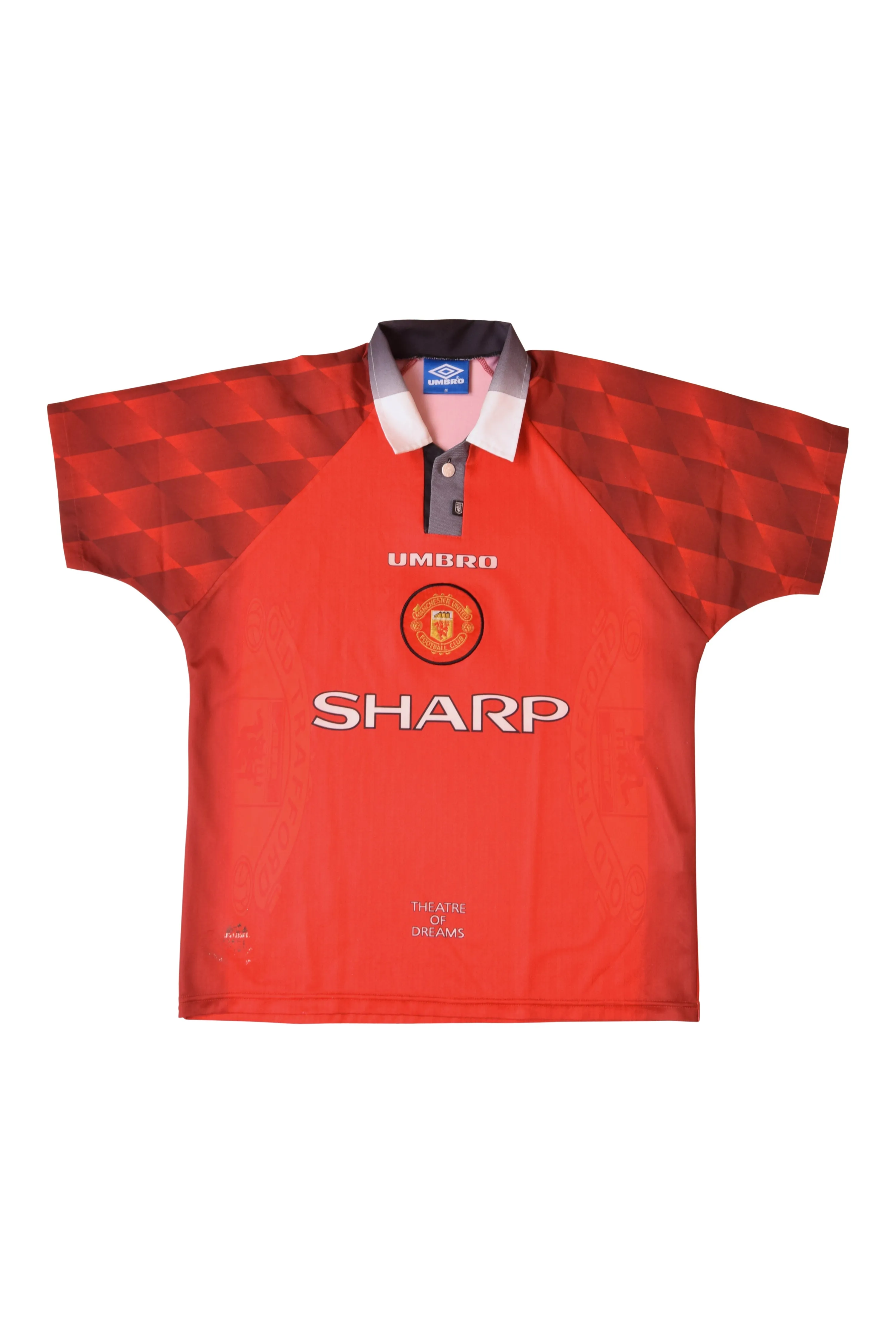 Umbro Manchester United 1997 - 1998 Home Football Shirt Size XL Red Sharp