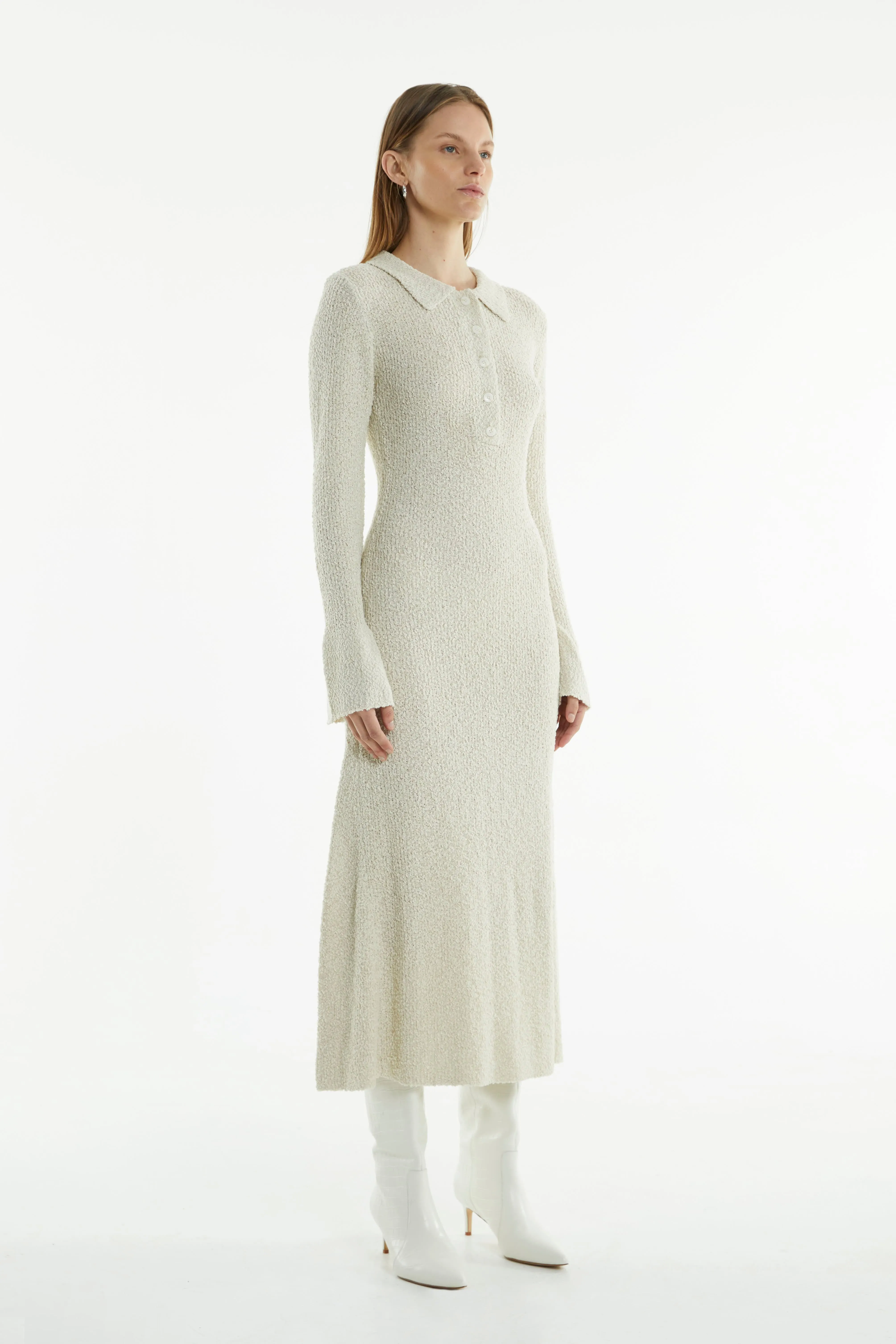 UNBOUND KNIT SHIRT DRESS | SHELL