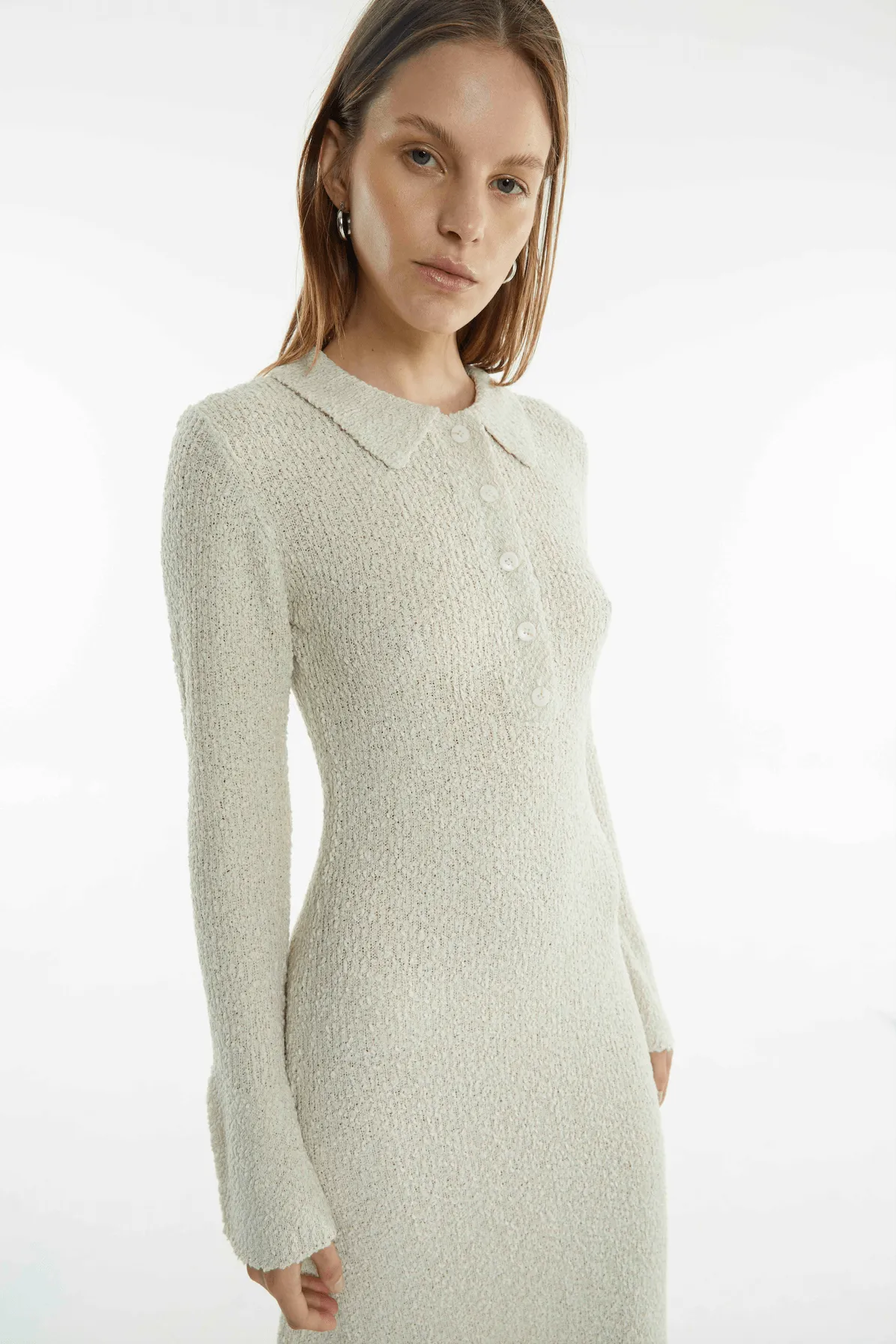 UNBOUND KNIT SHIRT DRESS | SHELL